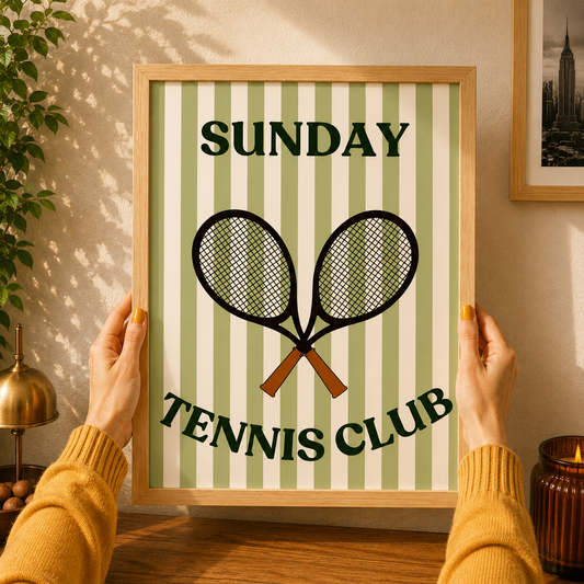 Sunday Tennis Club Art Poster