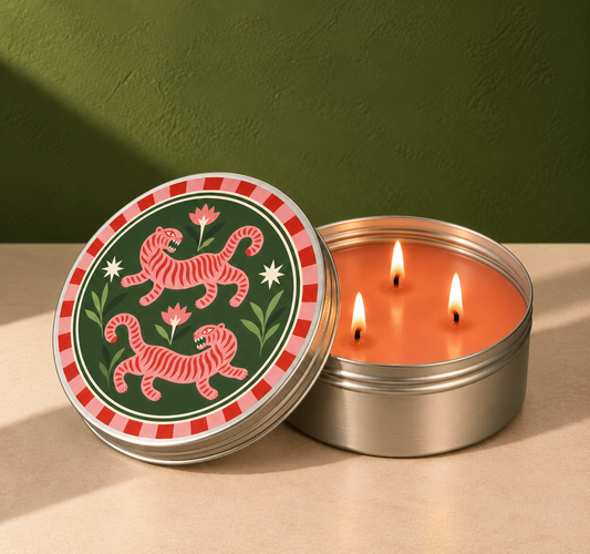Festive Vibes Scented Tin Candle - Tiger Trail