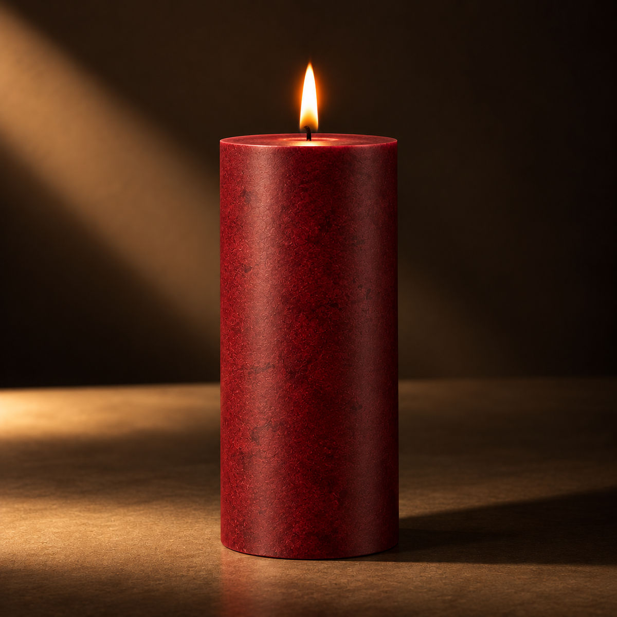 Festive Pillar Candle Scented Large - Burgundy