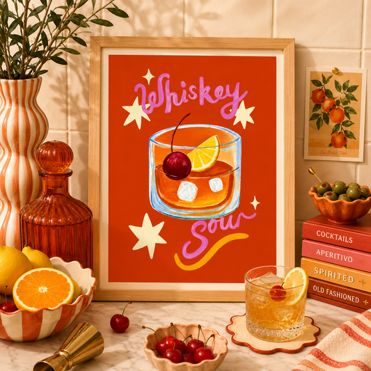 Whiskey Sour Cocktail Art Poster