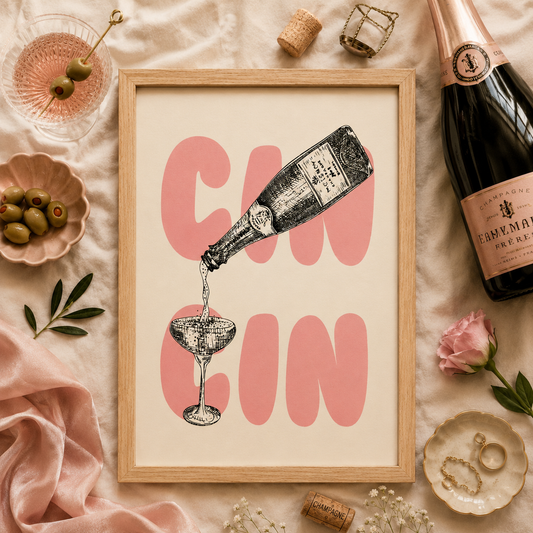 Cin Cin Champagne Art Poster
