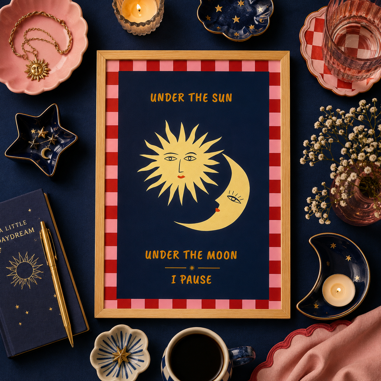 Under The Sun Moon Art Poster