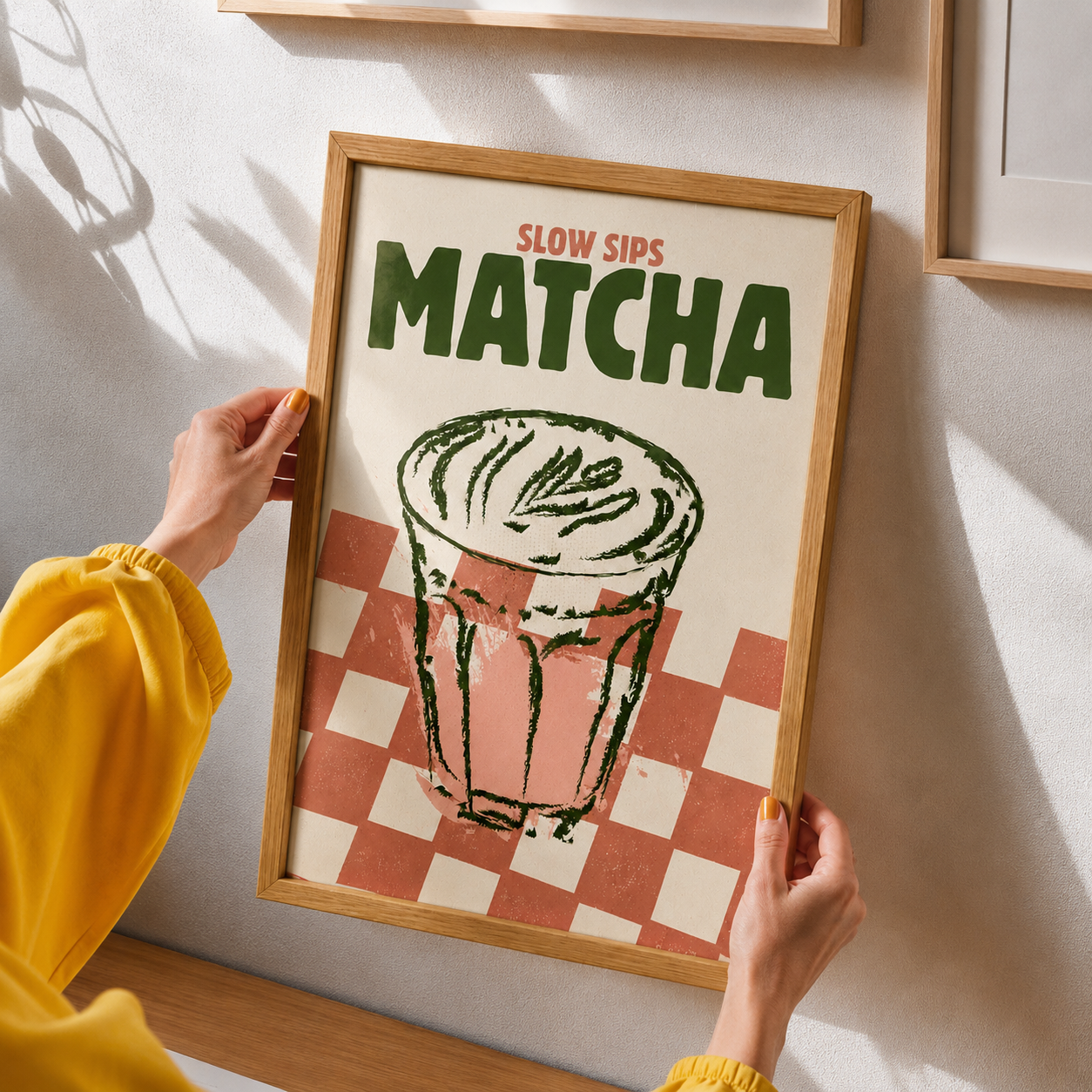 Slow Sips Matcha Art Poster