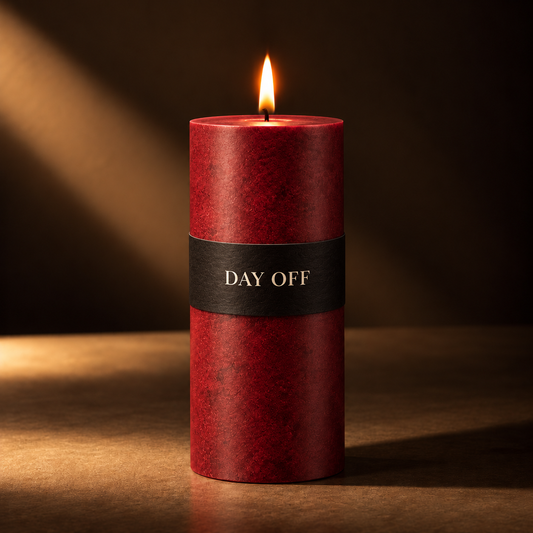 Festive Pillar Candle Scented Large - Burgundy
