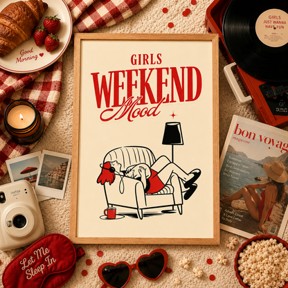 Girls Weekend Mood Art Poster