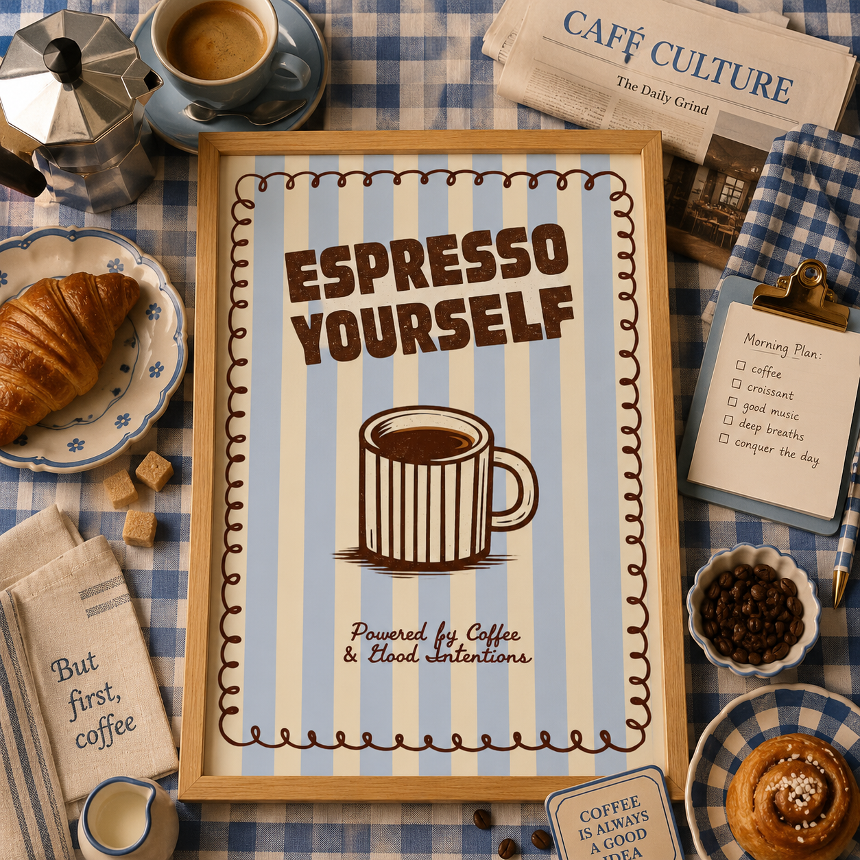 Espresso Yourself Cafe Art Poster