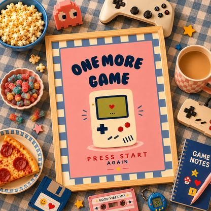 One More Game Start Again Art Poster