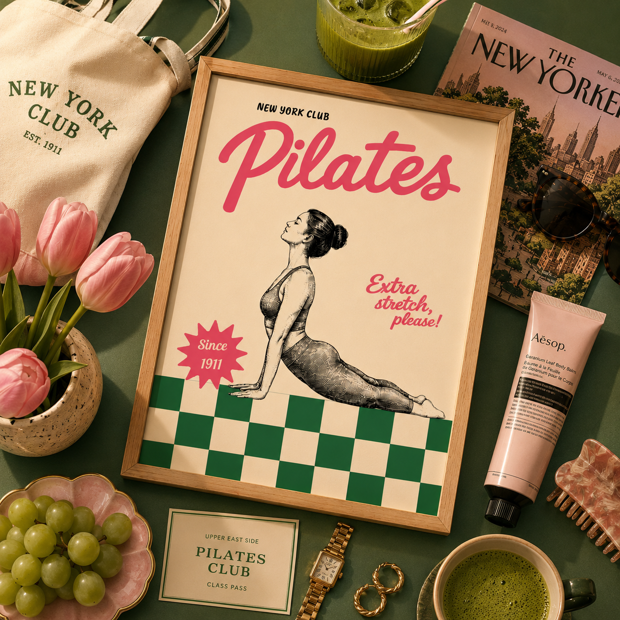 Pilates Extra Stretch Art Poster
