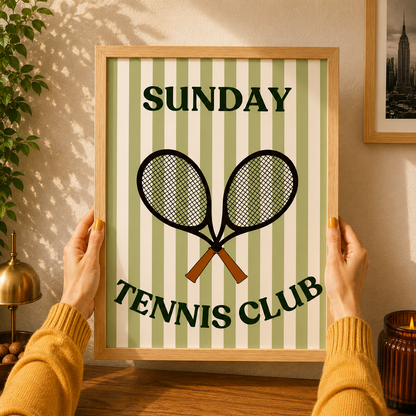 Sunday Tennis Club Art Poster