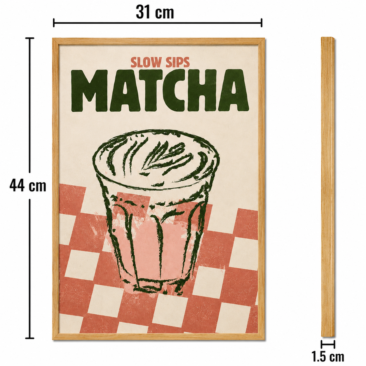 Slow Sips Matcha Art Poster