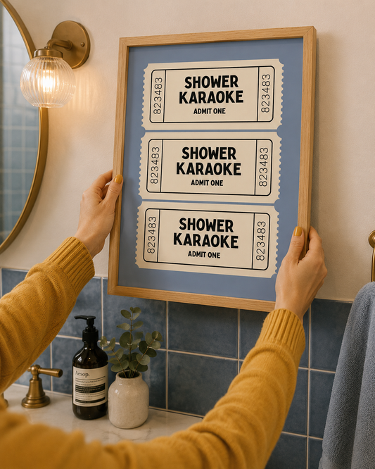 Shower Karaoke Ticket Art Poster