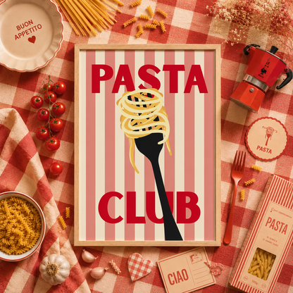 Pasta Lovers Club Art Poster