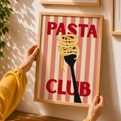 Pasta Lovers Club Art Poster