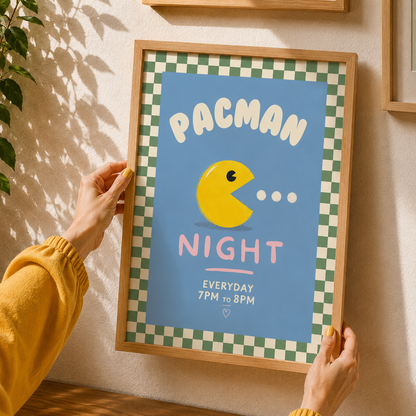 Pacman Night Everyday Art Poster