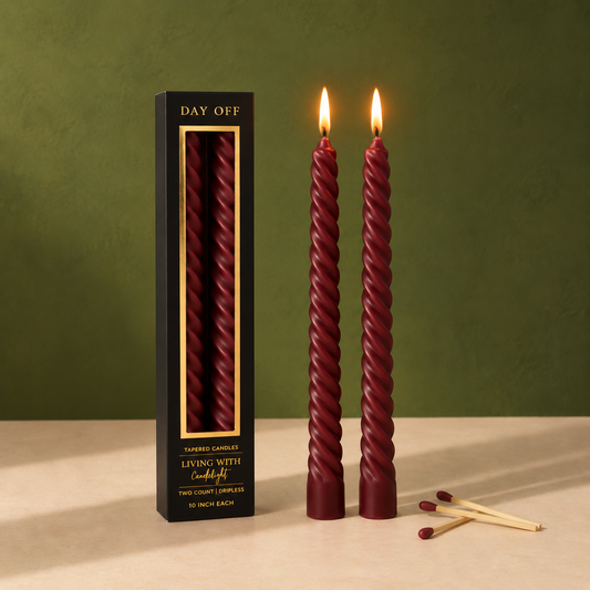 Dinner Candles 10 inches Pack of 2 - Burgundy