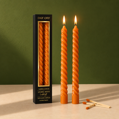 Dinner Candles 10 Inches Pack of 2 - Orange