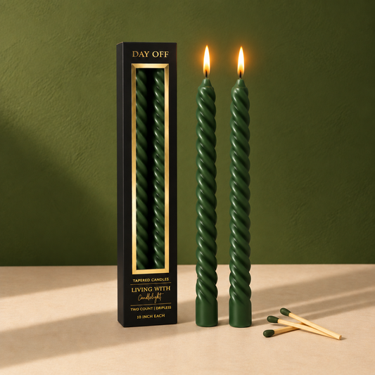 Dinner Candles 10 Inches Pack of 2 - Green