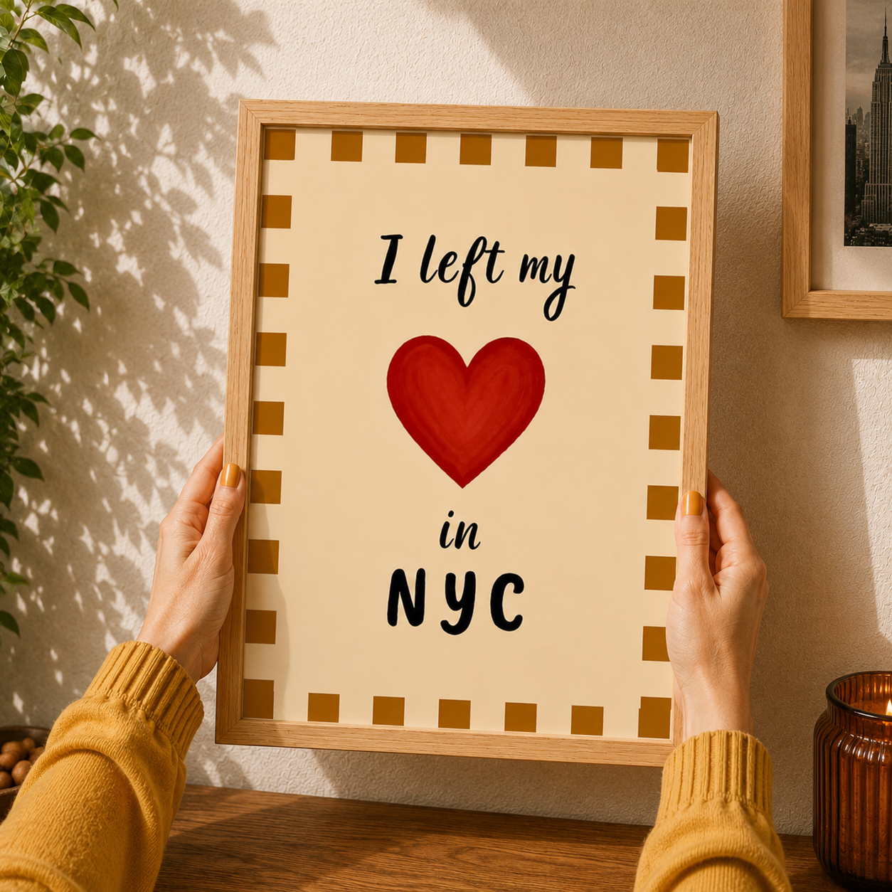 I Left My Heart in NYC Art Poster