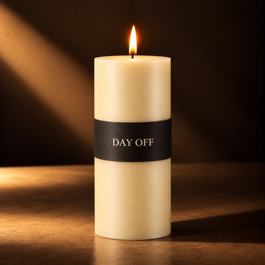 Festive Pillar Candle Scented Large - Ivory