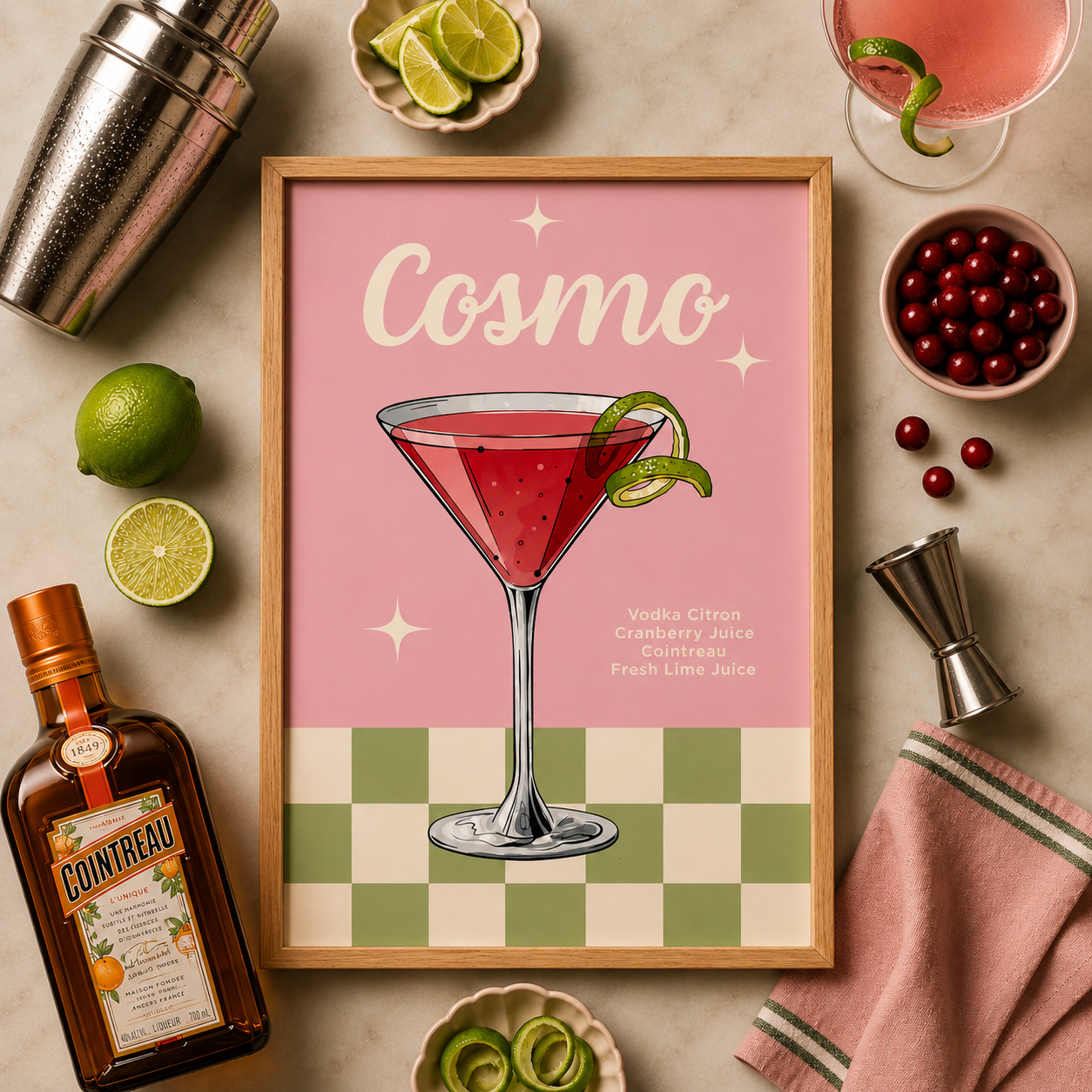 Cosmopolitan Cocktail Art Poster