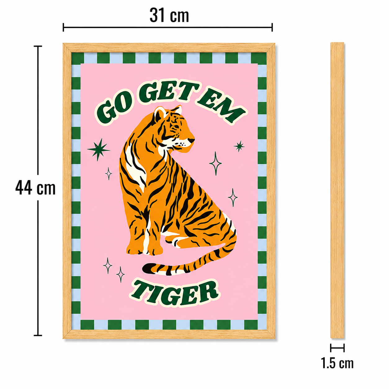 Go Get 'Em Tiger Art Poster