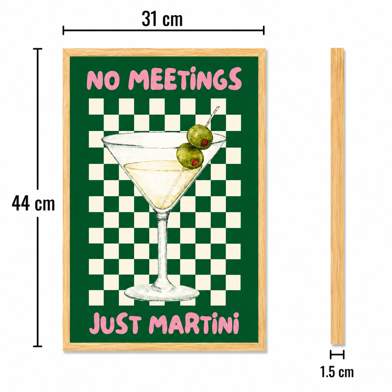 No Meetings Just Martini Art Poster