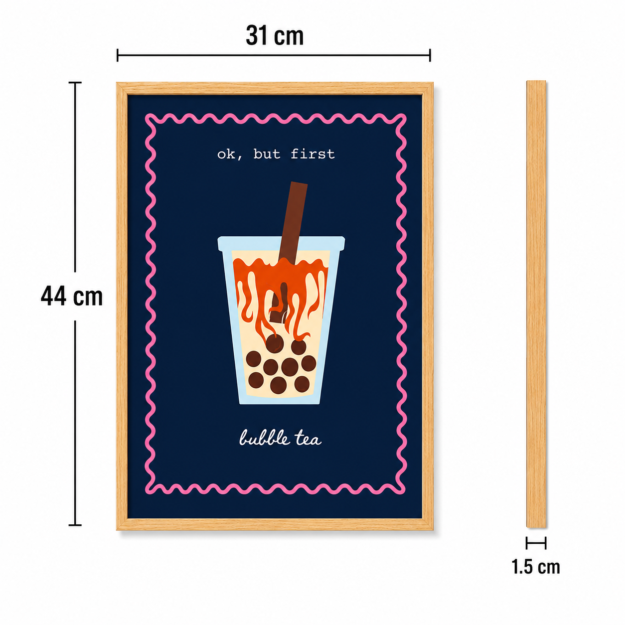 But First Bubble Tea Art Poster