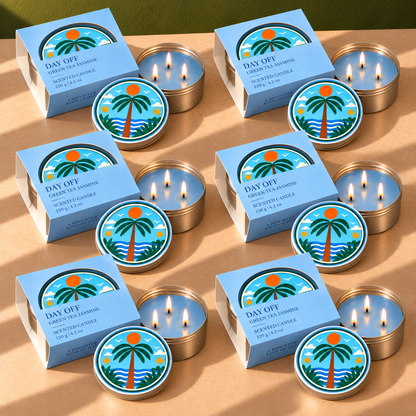 Festive Pack of 6 Tin Candles - Palm Island