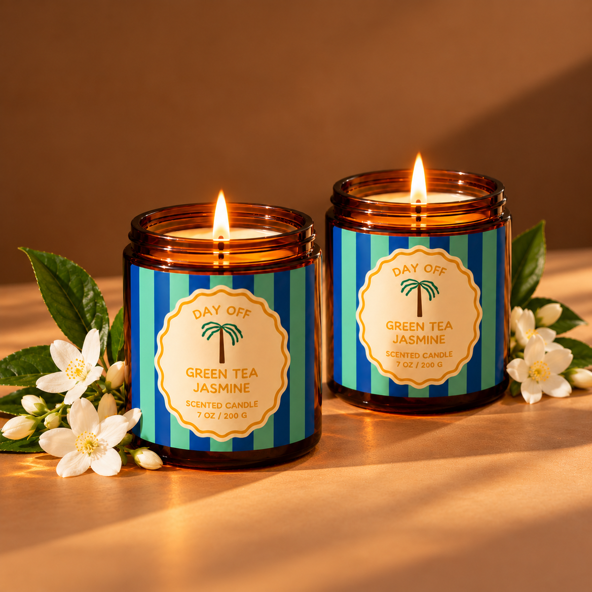Good Vibes Jar Scented Candle Pack of 2 - Green Tea