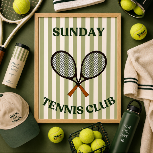 Sunday Tennis Club Art Poster