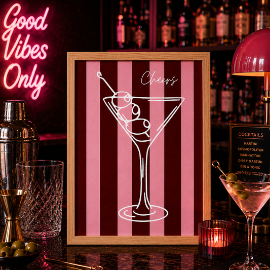 Good Vibes Only Martini Art Poster