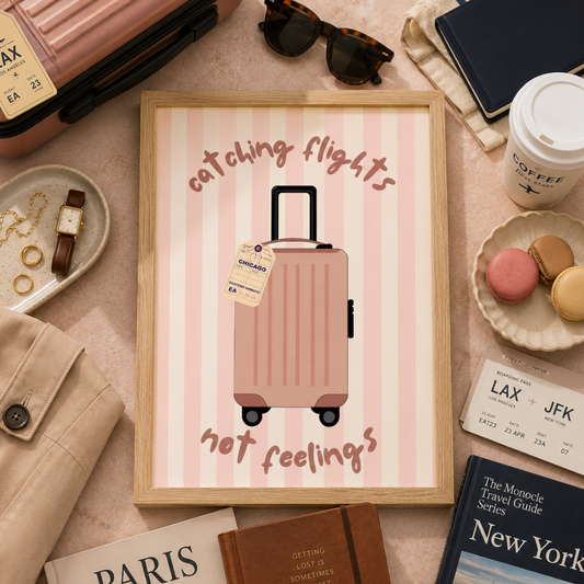 Catching Flights Not Feelings Art Poster