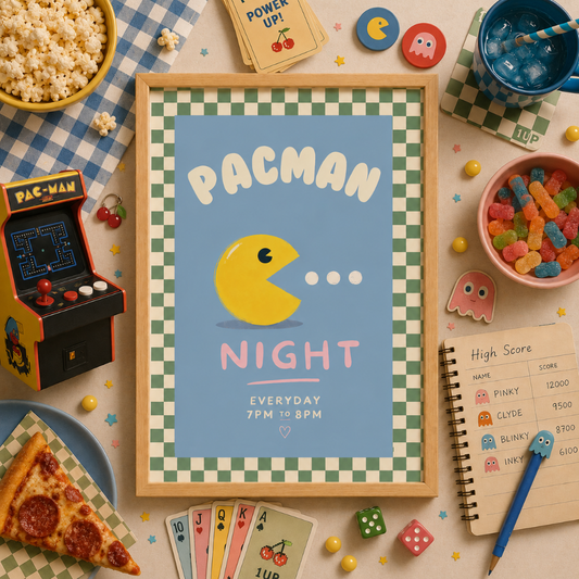 Pacman Night Everyday Art Poster